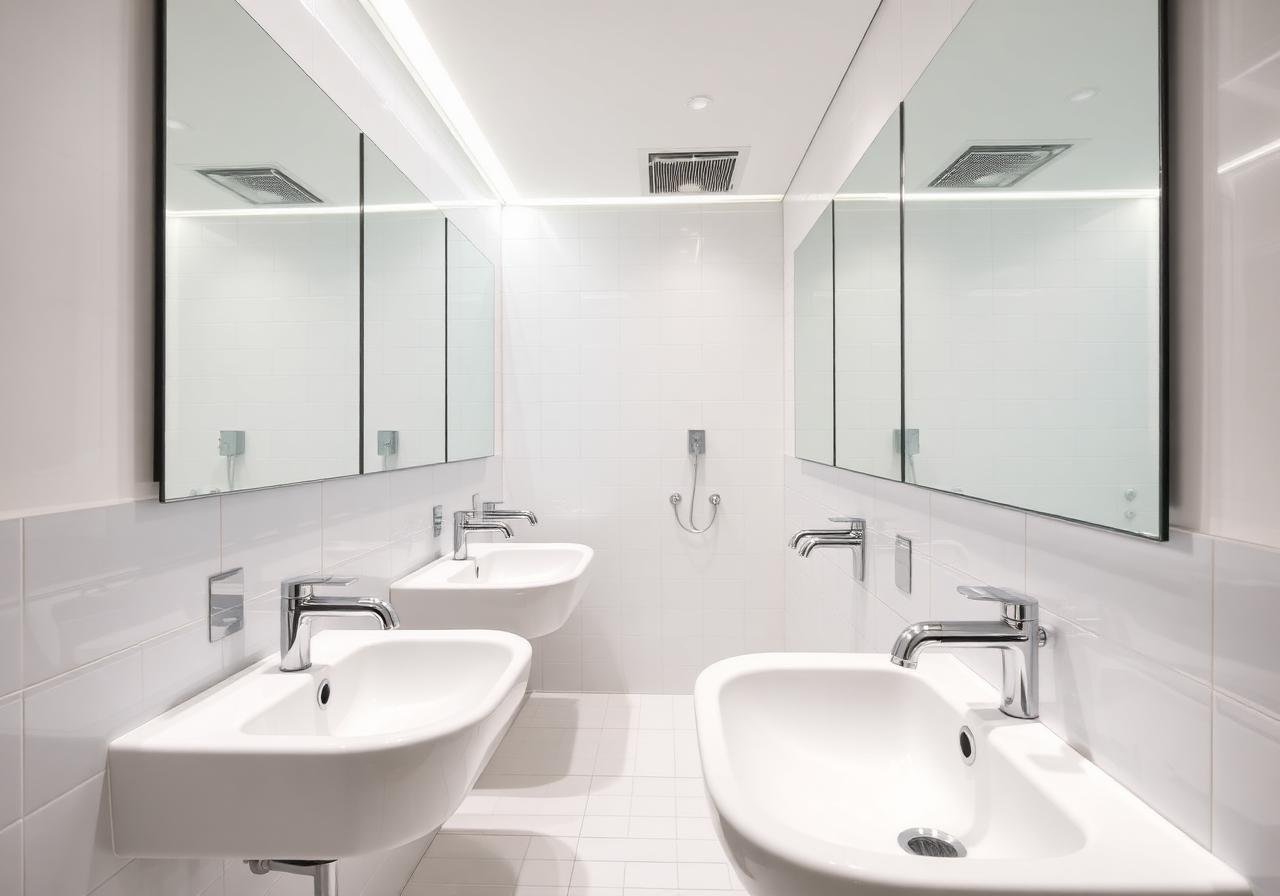 Spiegelend schoon sanitair na dieptereiniging
